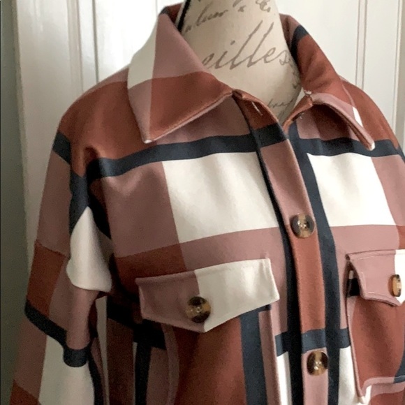 FASHION Street Plaid Oversized Woolen Shacket - Picture 3 of 8